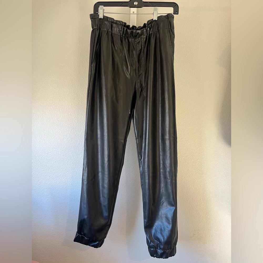 Chocolate USA women’s faux leather joggers